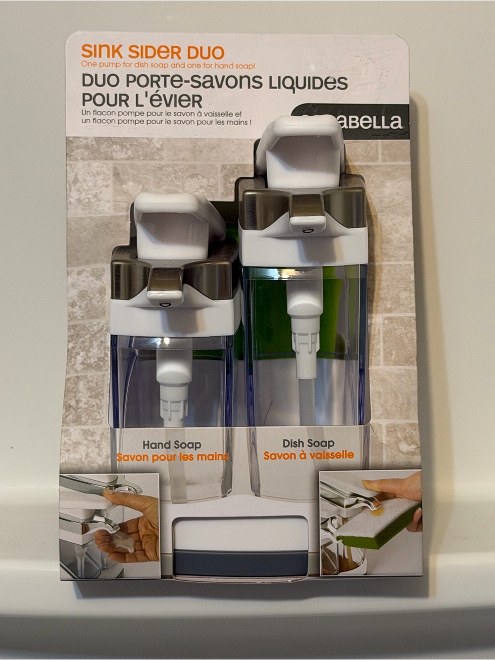 Isabella Sink Sider Duo Soap Dispenser Set - White & Clear
